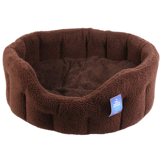 Pets & Leisure Fleece Material Softee Beds Dark Brown