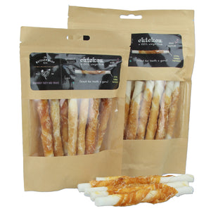 The Butcher Shop Co. White Twisted Chicken Sticks 100% Virgin Hide 12.5cm