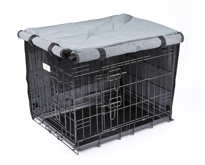 Dog Crate Covers Waterproof Grey 2 Door Doggie Solutions