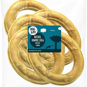 Dog Life Natural Rawhide Pressed Rings