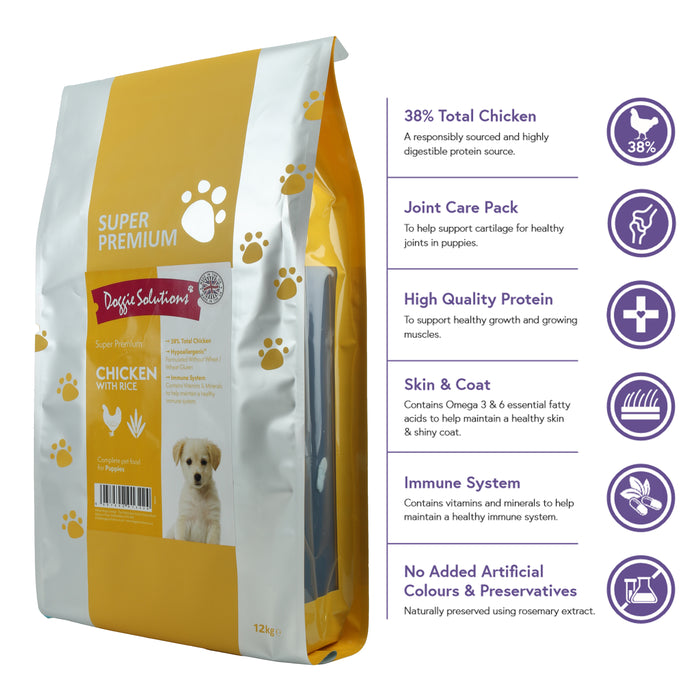 Super Premium Chicken with Rice Puppy Food Doggie Solutions